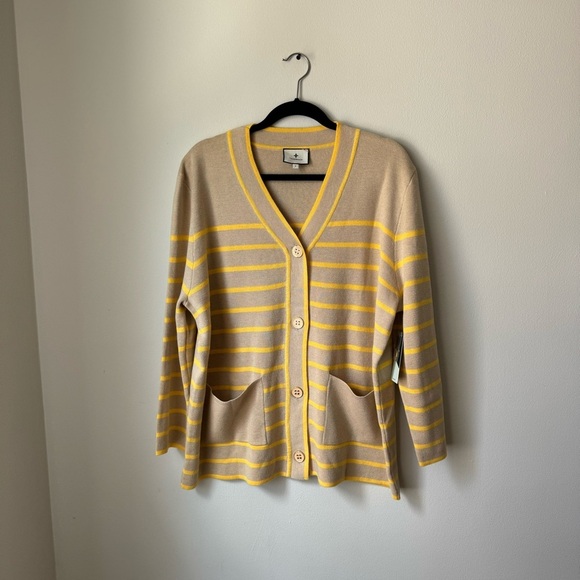 TUCKERNUCK Chai Stripe Lauren Cardigan sweater - Picture 4 of 12
